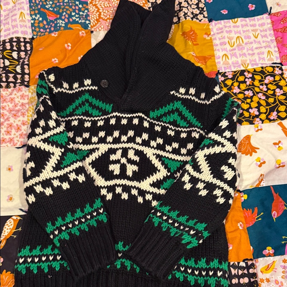 Polo Ralph Lauren Black and Green Cowl Neck Sweater